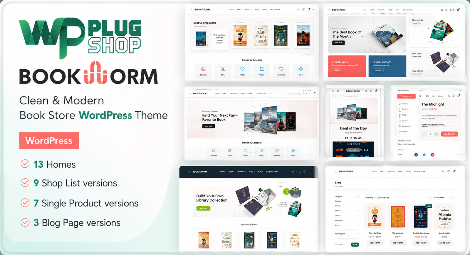 Bookworm Theme – Bookstore & Bookshop WooCommerce WordPress Theme