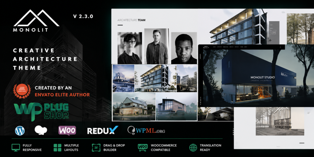 Monolit – Responsive Architecture & Creative Portfolio WordPress Theme