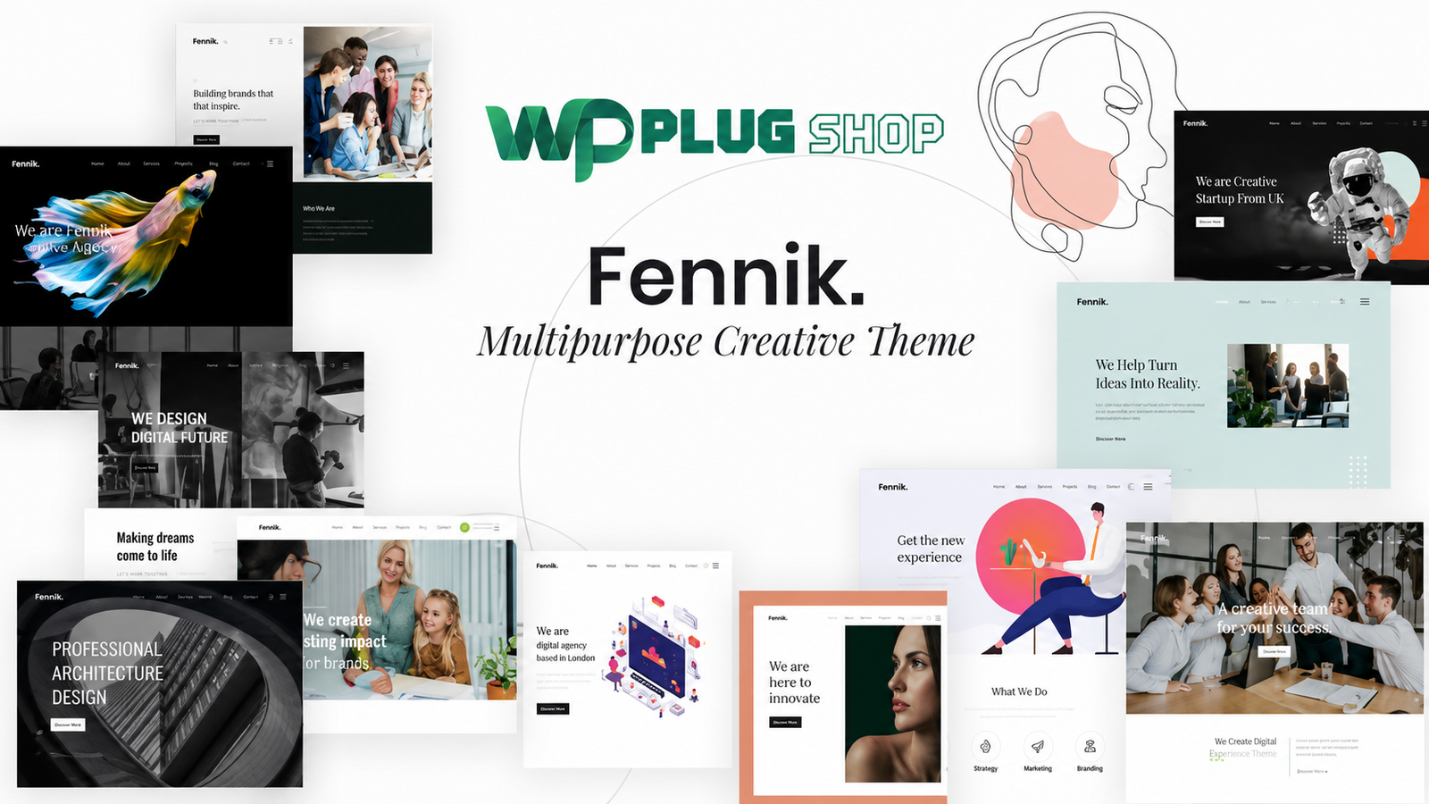 Fennik Multipurpose Creative WordPress Theme with Elementor & WooCommerce