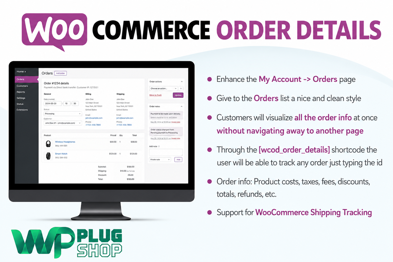 WooCommerce Order Details Plugin – Advanced Order Management Tool for WordPress
