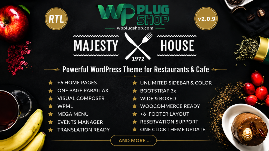 Majesty – Restaurant WooCommerce WordPress Theme