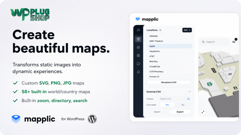 Mapplic – Custom Interactive Map WordPress Plugin