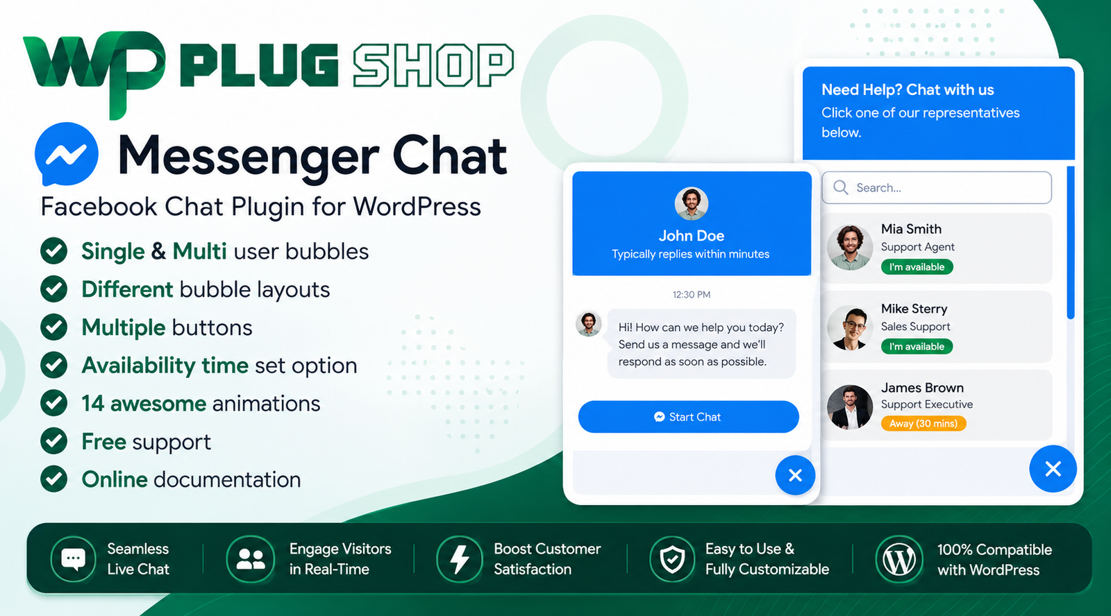 Messenger Chat Support – Facebook Messenger WordPress Plugin