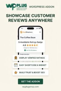 GeoDirectory Embeddable Ratings Badge – Live Rating Widget
