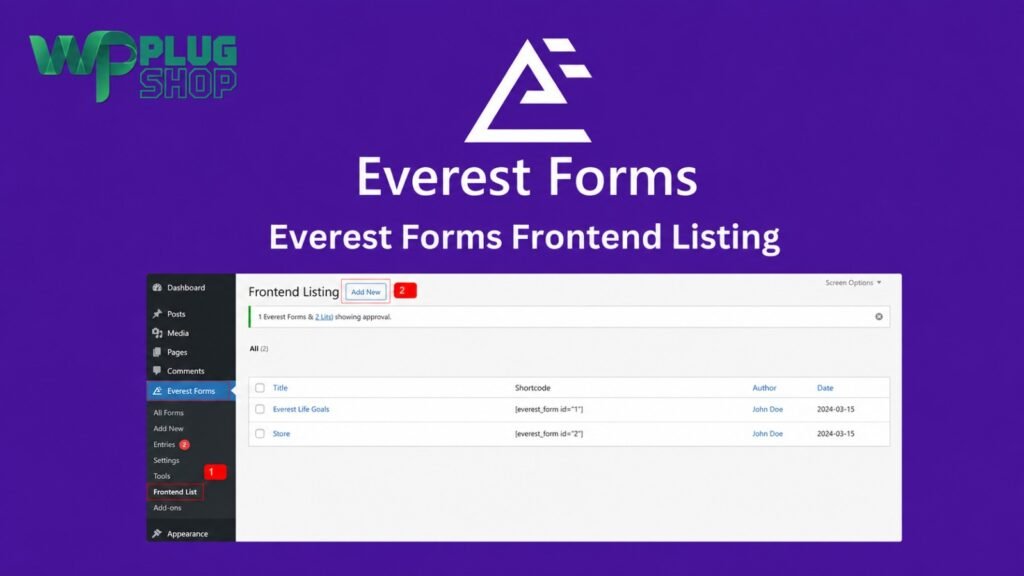 Everest Forms Frontend Listing