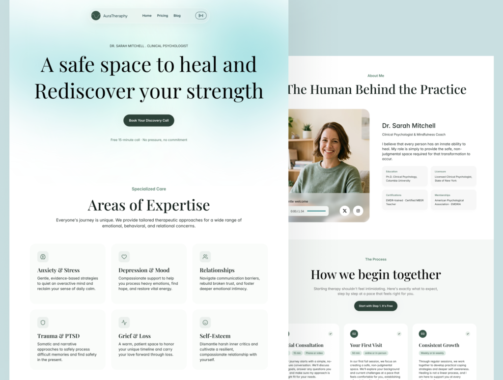 Aura Therapy – Modern Therapy & Wellness Website Template