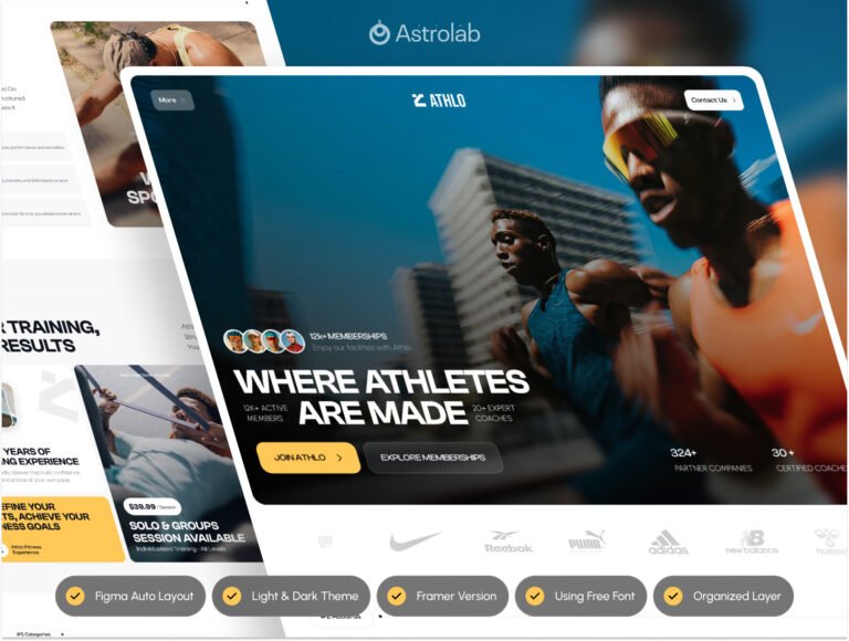 ATHLO – Fitness & Sports Framer Website Template