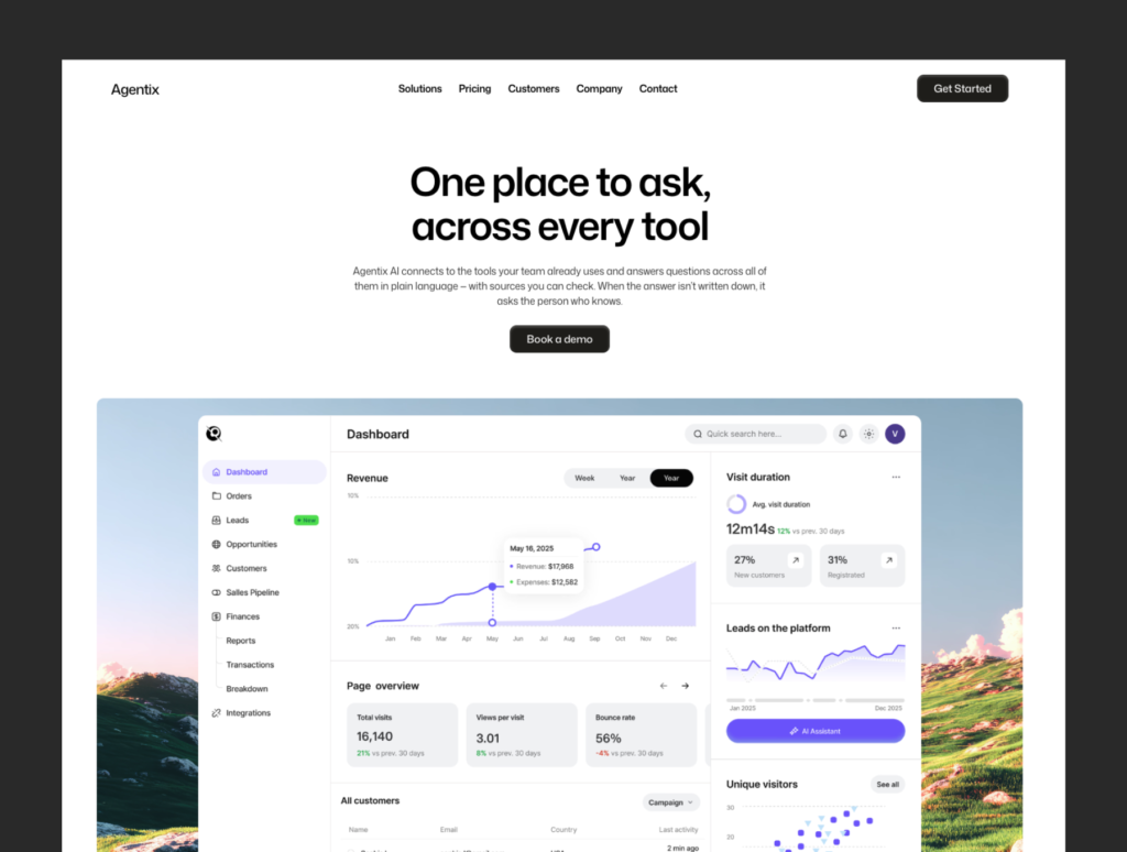 Agentix – AI Product UI Design Template