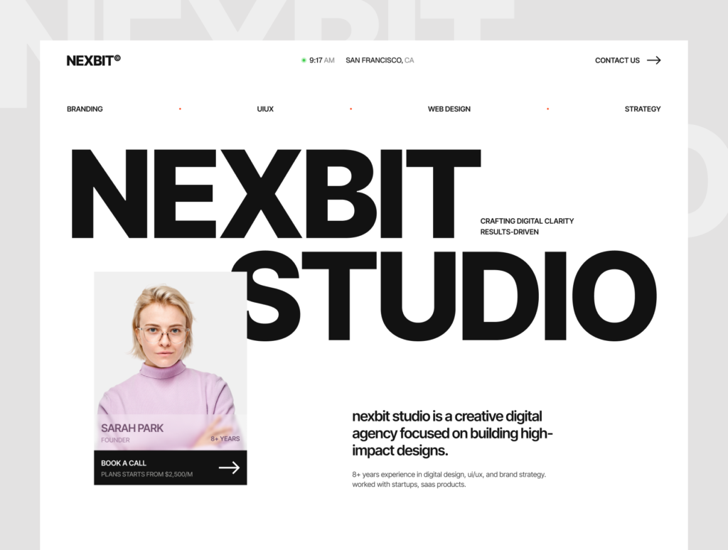 Nexbit - Sleek Light Portfolio & Agency Framer Website Template