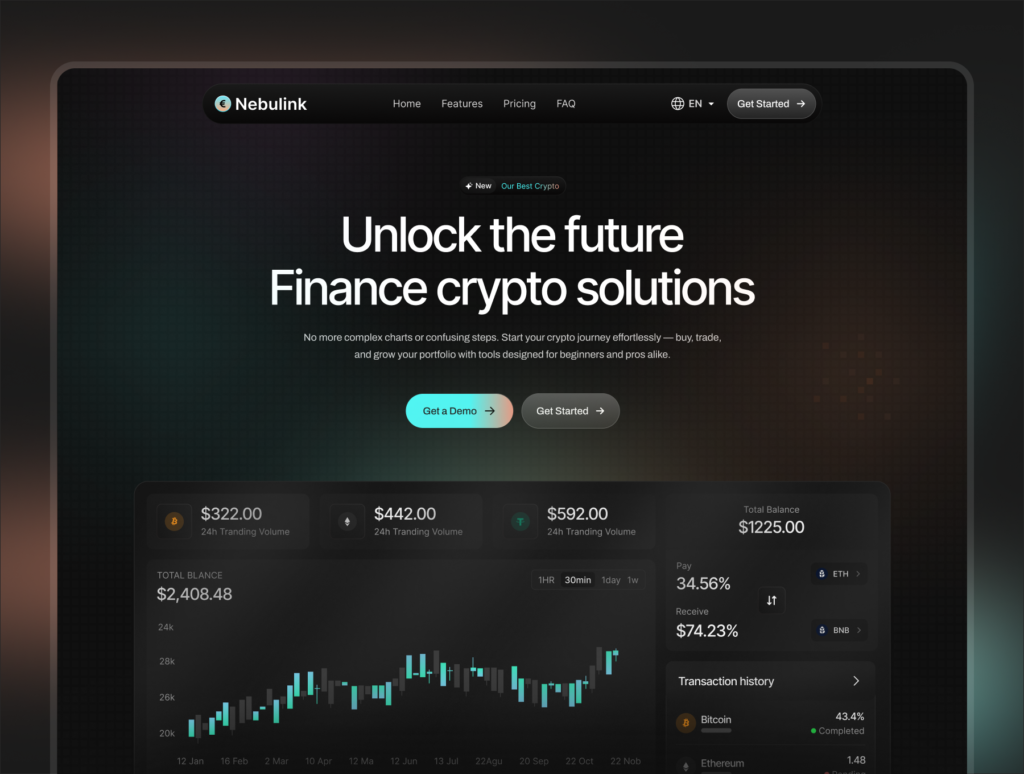 Nebulink – Crypto SaaS Website Template