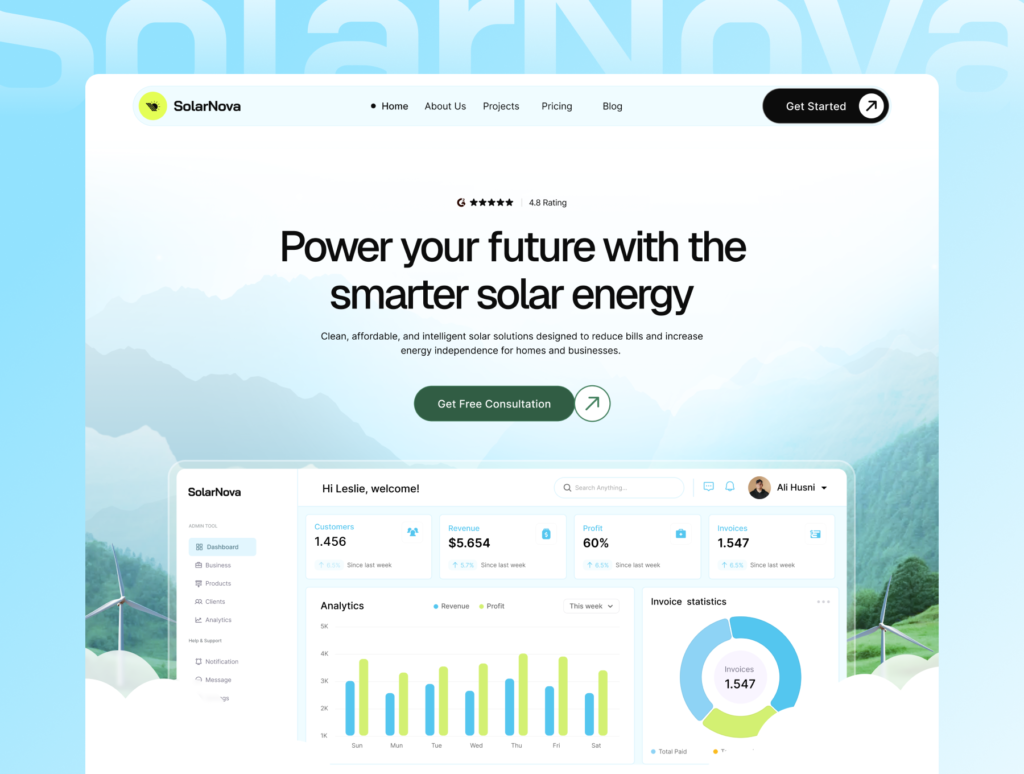 Solarnova | Solar Energy Framer Template & Renewable Website Kit