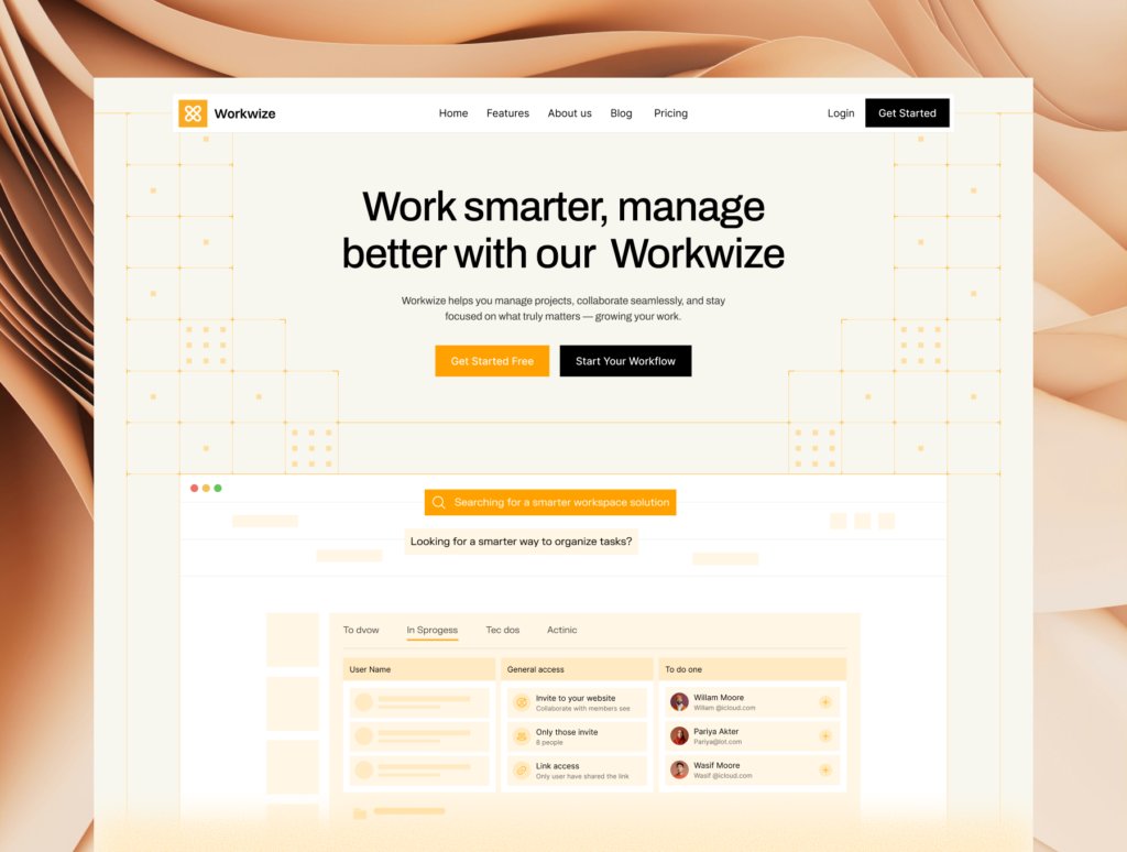 Workwize - Project Management Website Framer Template