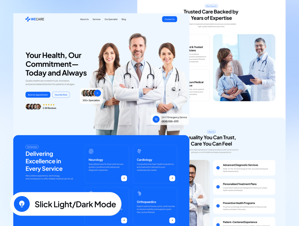 WeCare – Premium Healthcare Website Framer Template