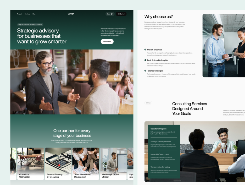 Slavion - Business Consulting & Coaching Framer Template