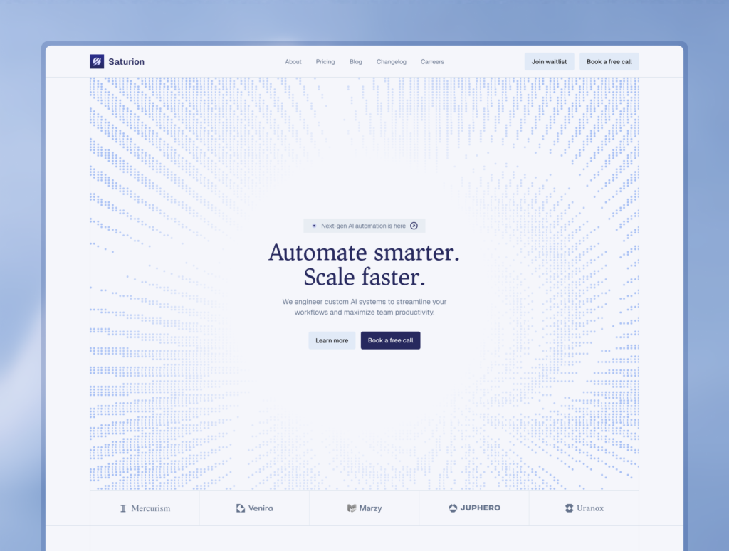 Saturion – AI Automation Agency Framer Template