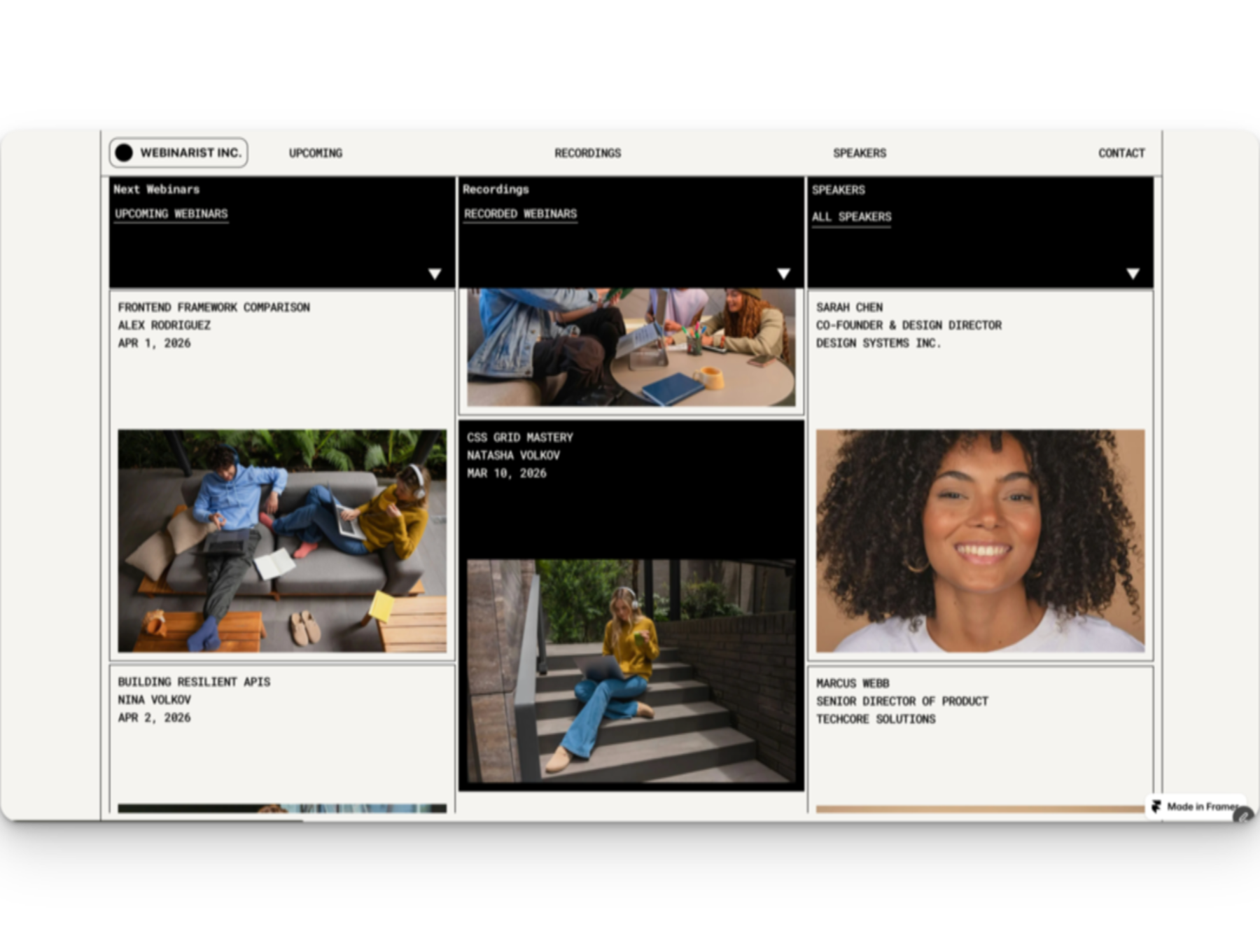 Webinarist – Webinar & Online Events Framer Template - Image 3