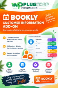 Bookly Customer Information Add-on – Custom Customer Fields