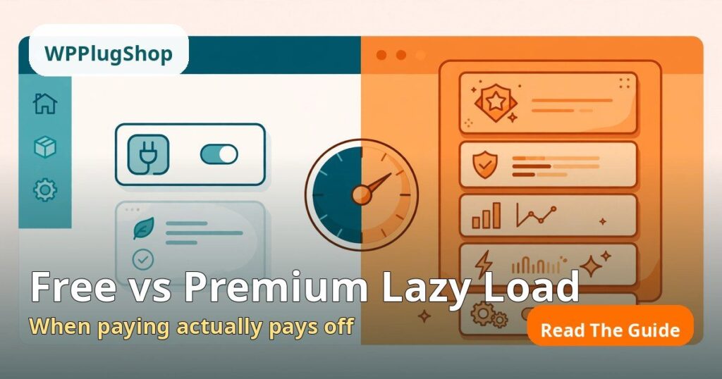 free vs premium wordpress lazy load plugins — WordPress SEO illustration