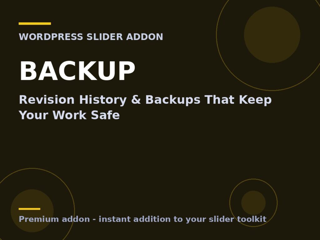 Revolution Slider – Backup Addon – Revision History & Backups That Keep Your Work Safe