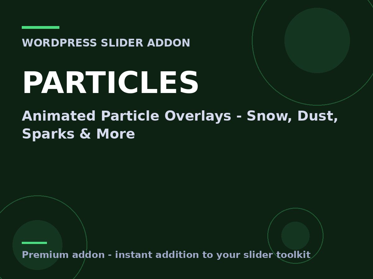 Revolution Slider – Particles Addon – Animated Particle Overlays - Snow, Dust, Sparks & More