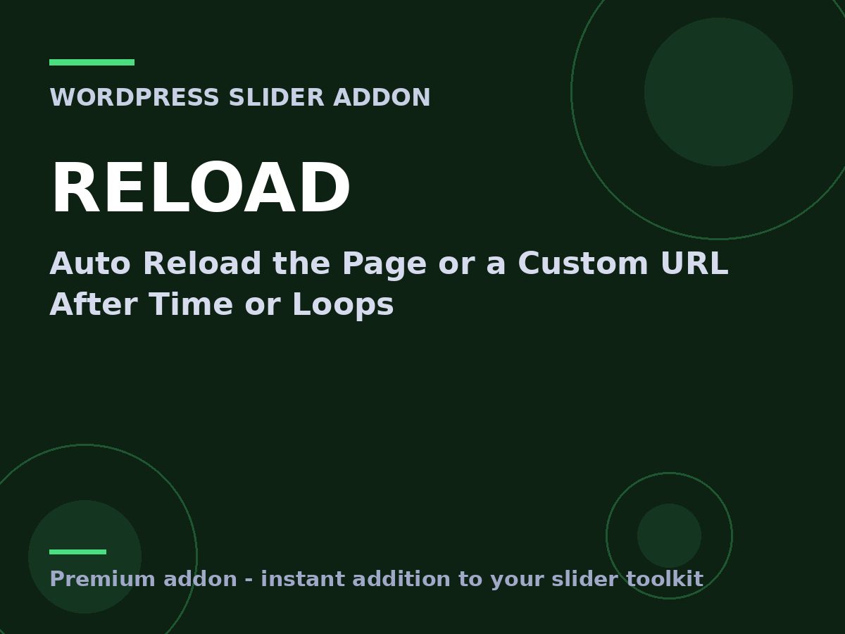 Revolution Slider – Reload Addon – Auto Reload the Page or a Custom URL After Time or Loops